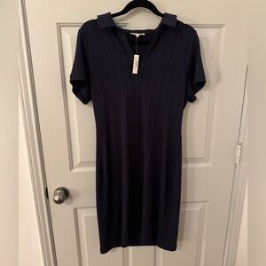 NWT Madewell Ribbed Polo Deep Navy Blue Mini Dress